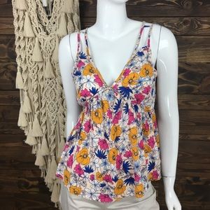 Elodie | Strappy V-Neck Plunge Open Back Floral